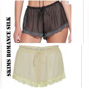 SKIMS ROMANCE SILK LACE SHORTS XL SAGE MINT
